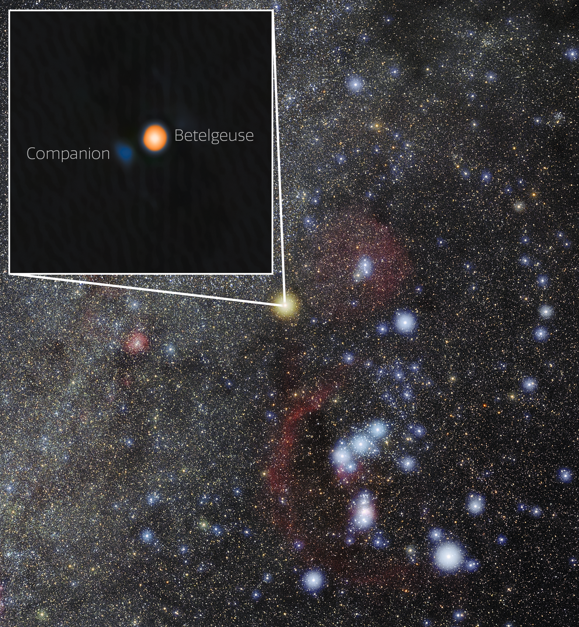 Imagem de referência de Betelgeuse, descrito nos dados abertos como estrela na constelação de Orion