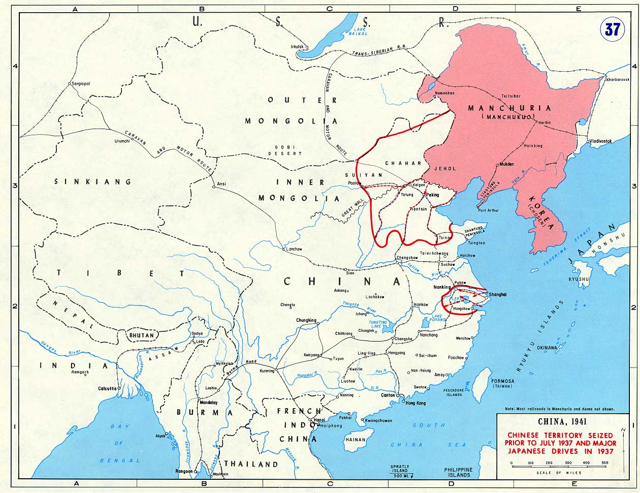 Imagem de referência de Segunda Guerra Sino-Japonesa, descrito nos dados abertos como conflito travado de 1937 a 1945 entre a China e o Japão, antes e durante a Segunda Guerra Mundial
