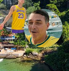 Com 11 suítes, exuberante praia privativa, heliponto e muito luxo: essa mansão na Ilha Comprida, em Angra dos Reis, foi comprada por famosa cantora na década de 1970; hoje, é o alvo da disputa Richarlison x Flávio Bolsonaro. Foto: Youtube, @leoaraujob / Reprodução Instagram: @richarlison / @flaviobolsonaro / Purepeople