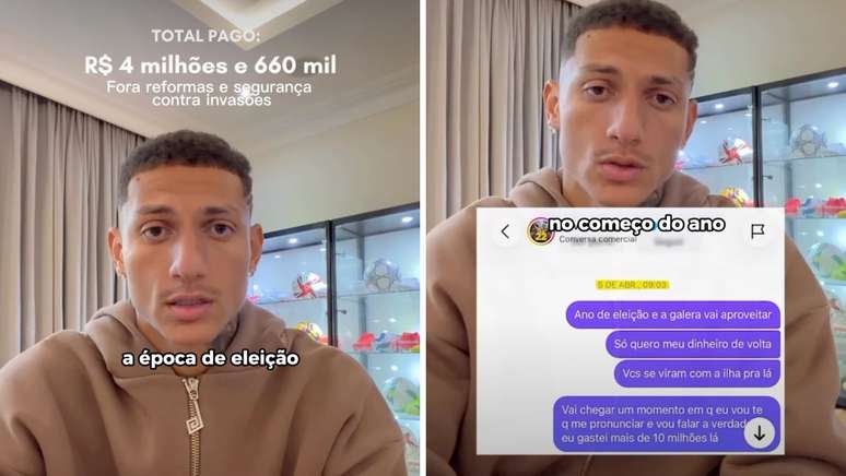 Richarlison expõe documentos que comprovariam compra de ilha em Angra dos Reis e cobra devolução