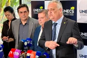 Alfredo Gaspar e Rogério Marinho concedem coletiva à imprensa, em Brasília