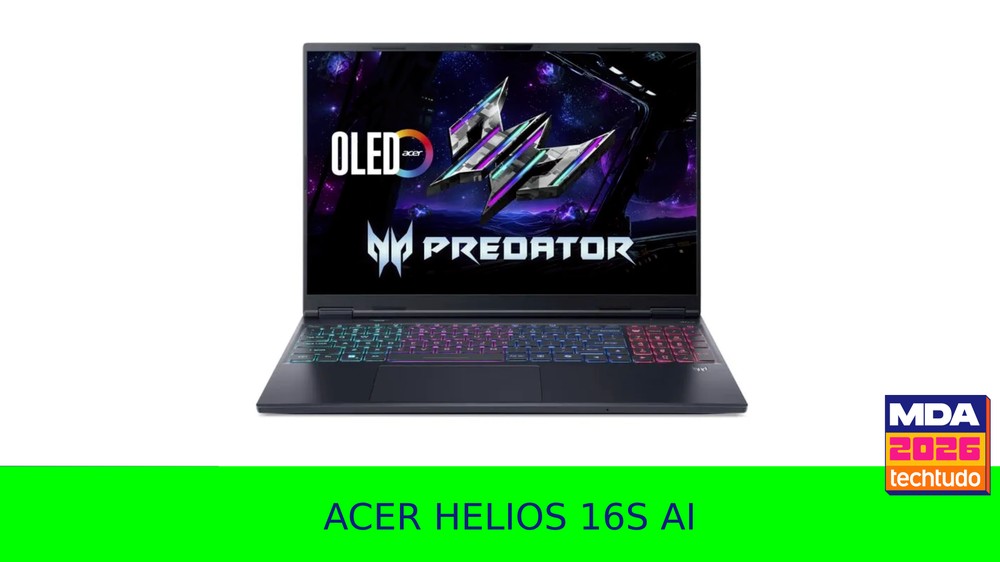Acer Helios 16S AI MDA 2026 — Foto: Arte/TechTudo