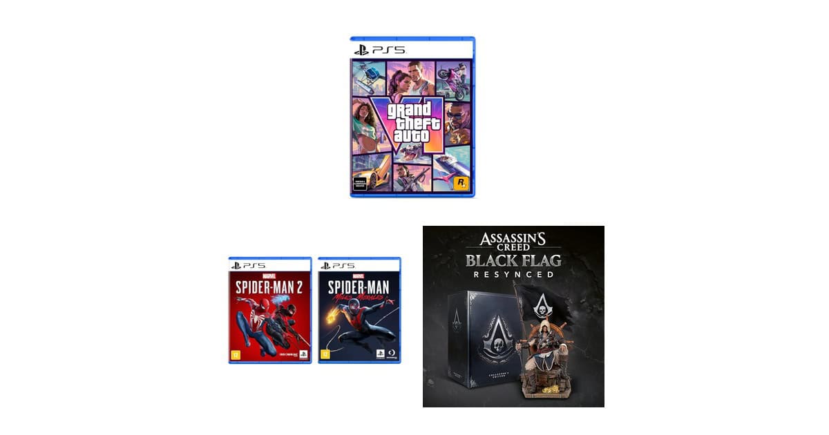GTA VI, Spider-Man e mais: confira uma seleção de jogos PS5 em promoção na Amazon