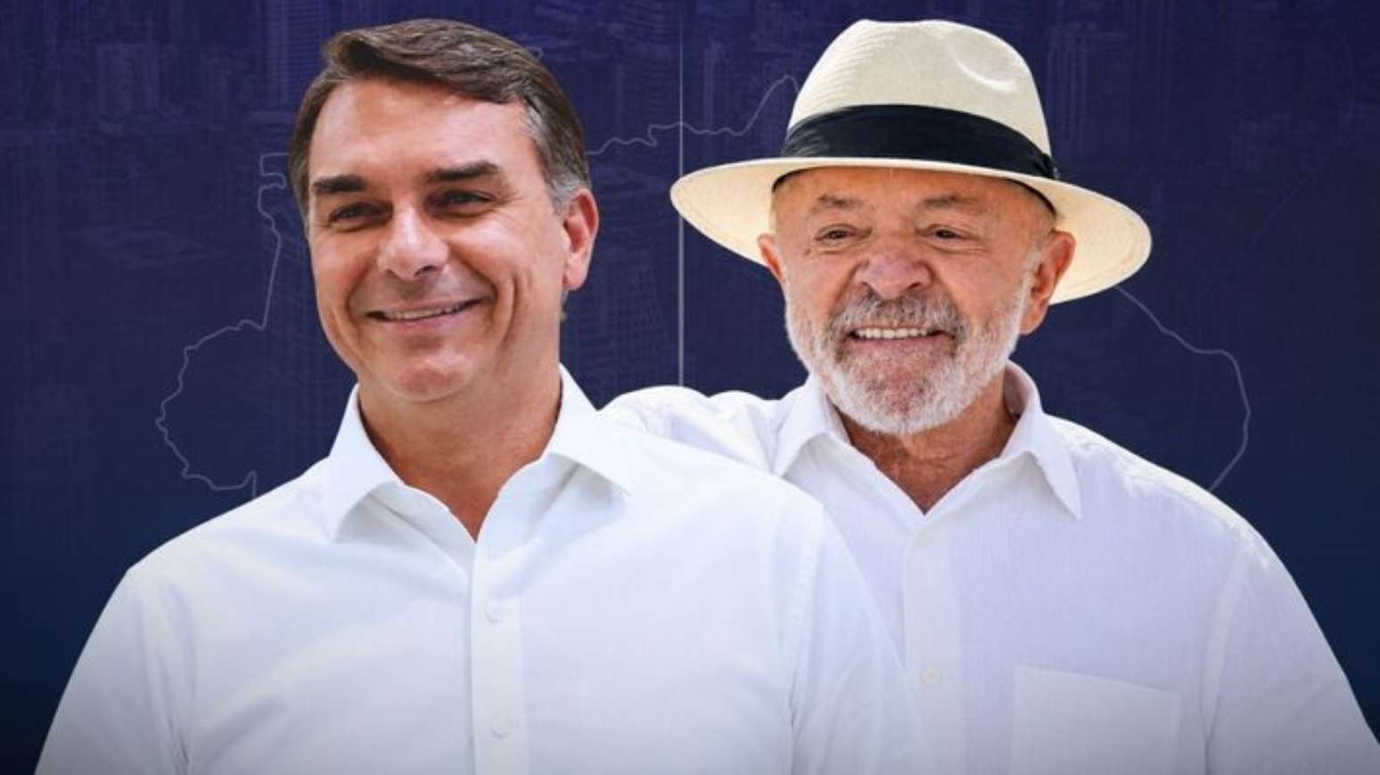 candidatos a presidente Fl&aacute;vio Bolsonaro (PL) e Luiz In&aacute;cio Lula da Silva (PT)